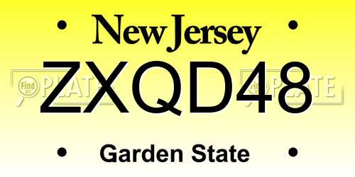ZXQD48 New Jersey License Plate