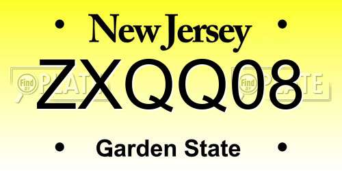 ZXQQ08 New Jersey License Plate