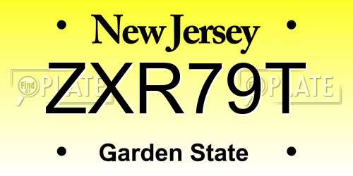 ZXR79T New Jersey License Plate