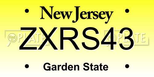 ZXRS43 New Jersey License Plate