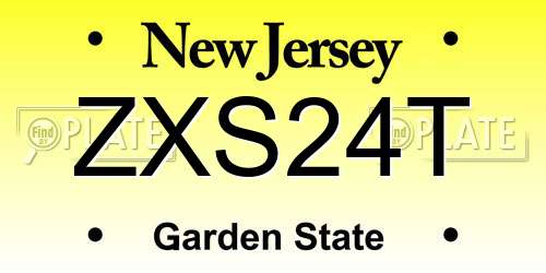 ZXS24T New Jersey License Plate