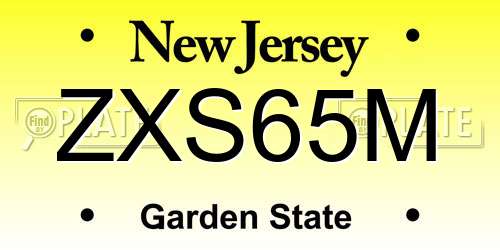 ZXS65M New Jersey License Plate