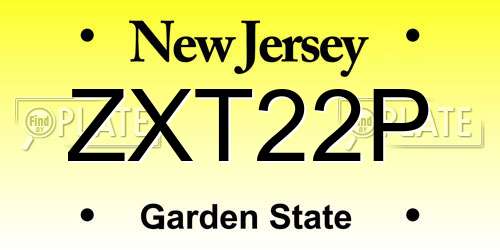 ZXT22P New Jersey License Plate