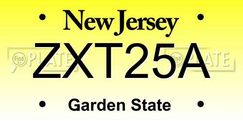 ZXT25A New Jersey License Plate
