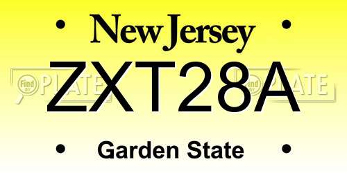 ZXT28A New Jersey License Plate