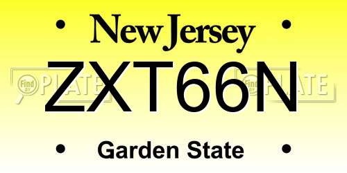 ZXT66N New Jersey License Plate