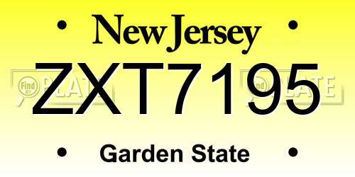 ZXT7195 New Jersey License Plate