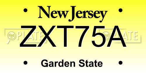 ZXT75A New Jersey License Plate