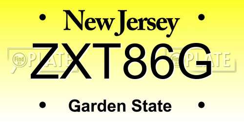 ZXT86G New Jersey License Plate