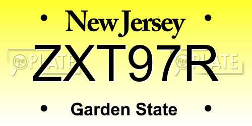 ZXT97R New Jersey License Plate