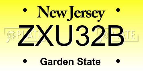 ZXU32B New Jersey License Plate