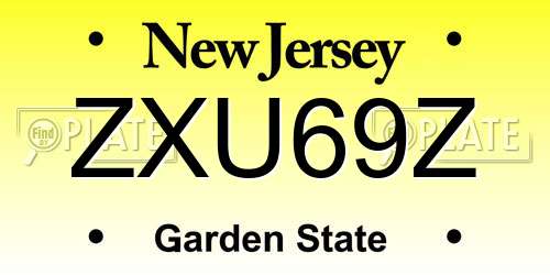 ZXU69Z New Jersey License Plate