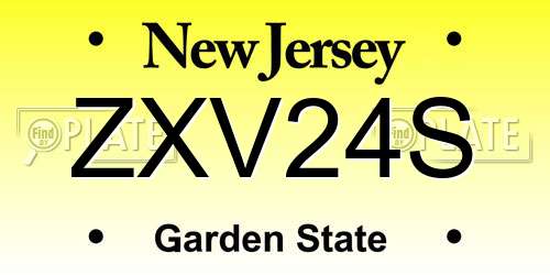 ZXV24S New Jersey License Plate