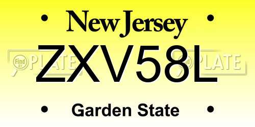 ZXV58L New Jersey License Plate