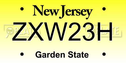 ZXW23H New Jersey License Plate