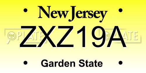 ZXZ19A New Jersey License Plate