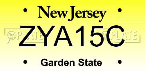 ZYA15C New Jersey License Plate
