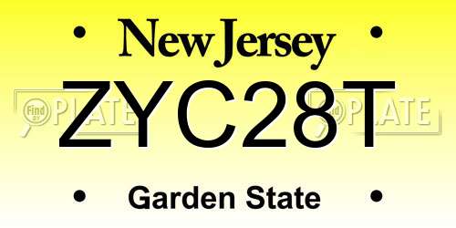 ZYC28T New Jersey License Plate