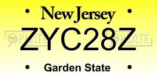 ZYC28Z New Jersey License Plate