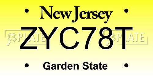 ZYC78T New Jersey License Plate