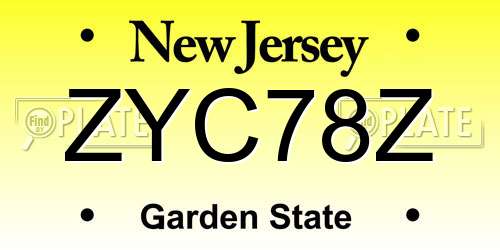 ZYC78Z New Jersey License Plate