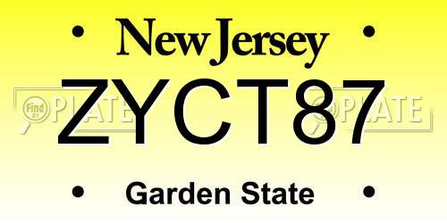 ZYCT87 New Jersey License Plate
