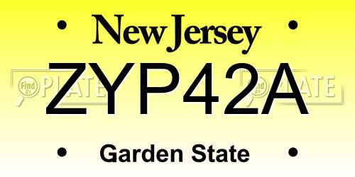 ZYP42A New Jersey License Plate