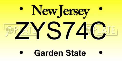 ZYS74C New Jersey License Plate