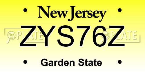 ZYS76Z New Jersey License Plate