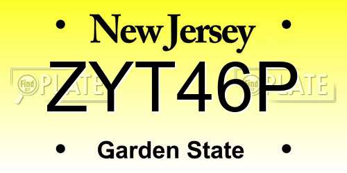 ZYT46P New Jersey License Plate