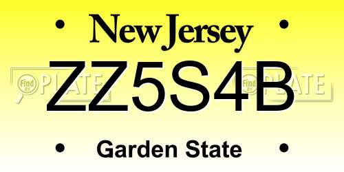 ZZ5S4B New Jersey License Plate