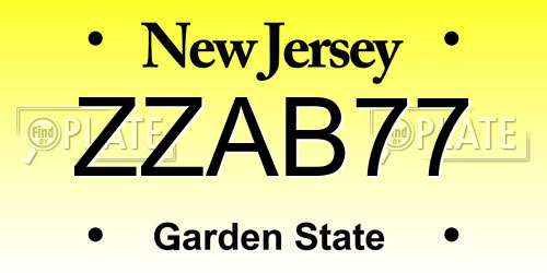 ZZAB77 New Jersey License Plate