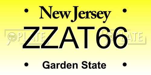 ZZAT66 New Jersey License Plate