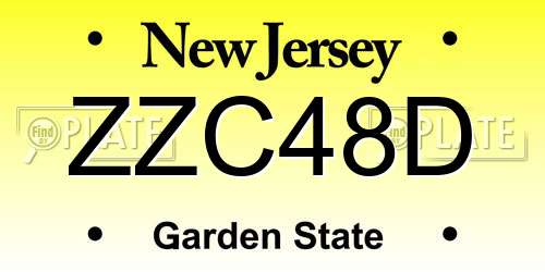 ZZC48D New Jersey License Plate