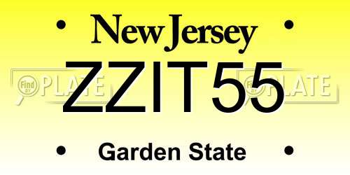 ZZIT55 New Jersey License Plate