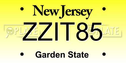 ZZIT85 New Jersey License Plate