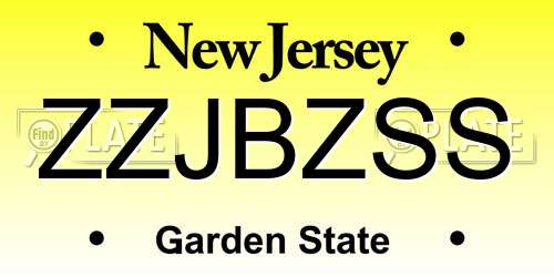 ZZJBZSS New Jersey License Plate