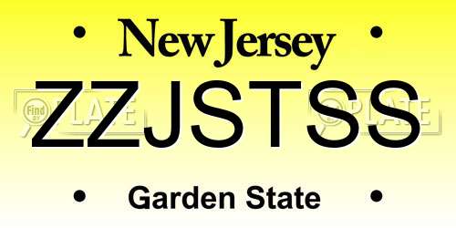 ZZJSTSS New Jersey License Plate