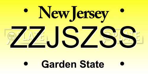 ZZJSZSS New Jersey License Plate