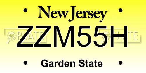 ZZM55H New Jersey License Plate
