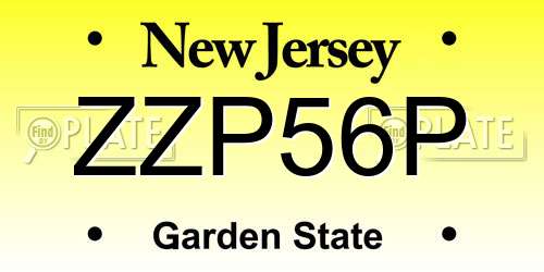 ZZP56P New Jersey License Plate