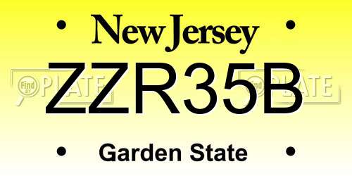 ZZR35B New Jersey License Plate