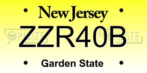 ZZR40B New Jersey License Plate