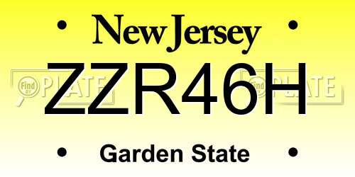 ZZR46H New Jersey License Plate