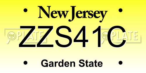ZZS41C New Jersey License Plate
