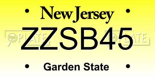 ZZSB45 New Jersey License Plate