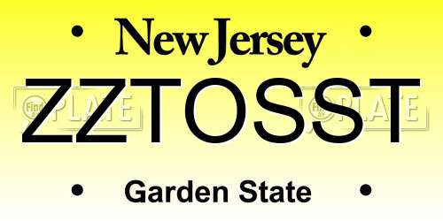 ZZTOSST New Jersey License Plate