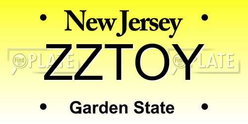 ZZTOY New Jersey License Plate