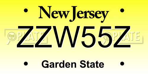 ZZW55Z New Jersey License Plate