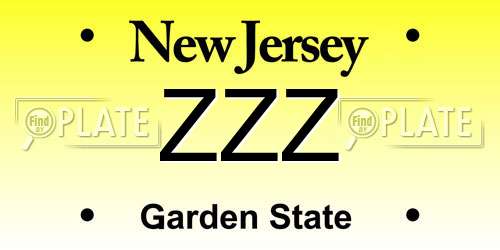 ZZZ New Jersey License Plate